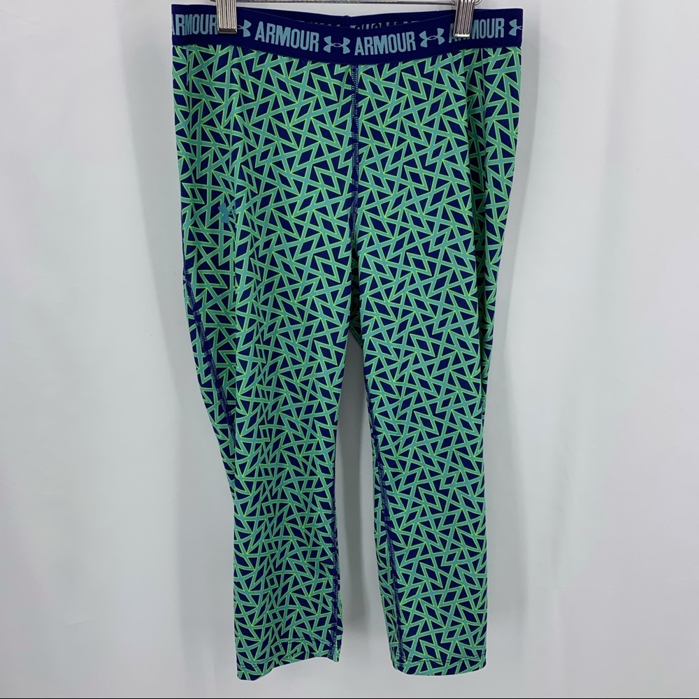 Under Armour green blue heat gear Capri large
